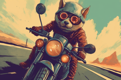 fox on a motorcycle