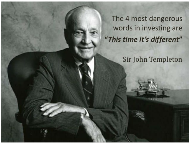 The 4 most dangerous words in investing are " this time it
