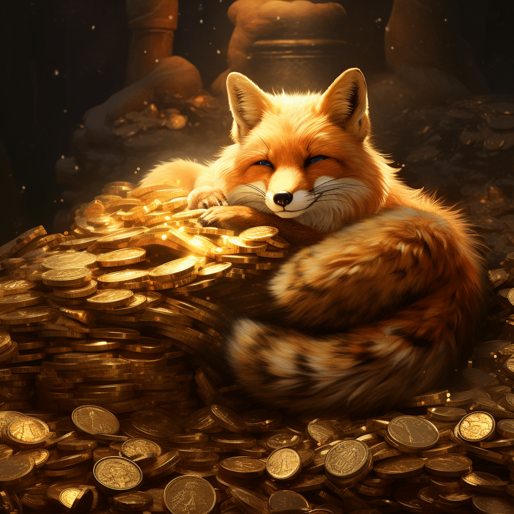 limonadaspritz Fox sleeping in a giant heap of coins pile of go 37a526af ed1c 4b1c 9695 3cc30e6ff3ff
