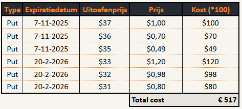 Optiereeks 1 put opties speculatie speculeren