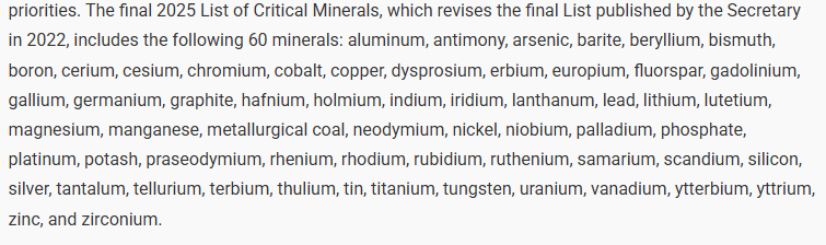 Lijst met kritische mineralen